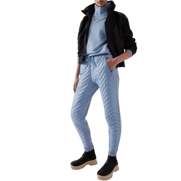 Athleta Apres Ski Down Jogger Powder Blue Size 12/P - Picture 1 of 16